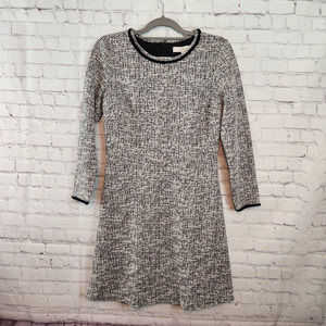 LOFT Women's  Long Sleeve Multicolored  Flecked A-Line Tweed Dress 6
